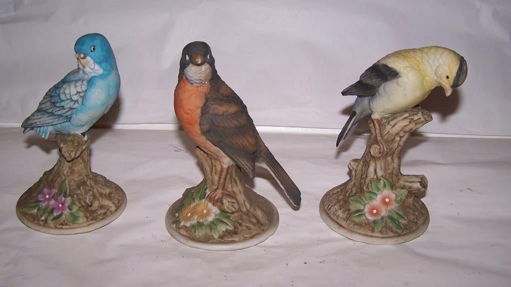 Prachtige set vintage (Lefton?) porseleinen vogelbeeldjes., Ophalen of Verzenden
