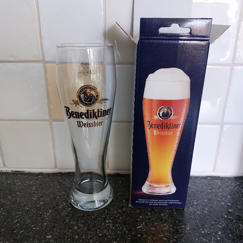 Benediktiner Weissbier glazen - 3 stuks, Ophalen of Verzenden, Nieuw, Bierglas