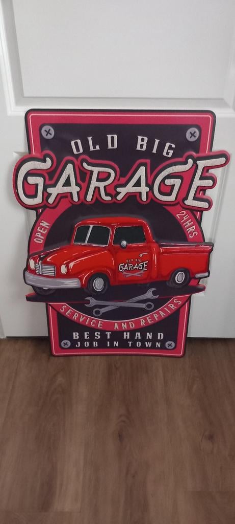 Grote 85cm Metalen Wandbord:Old Big Garage❤️SALE VERKOOP❤️, Ophalen, 1446dt, Nieuw, Bram