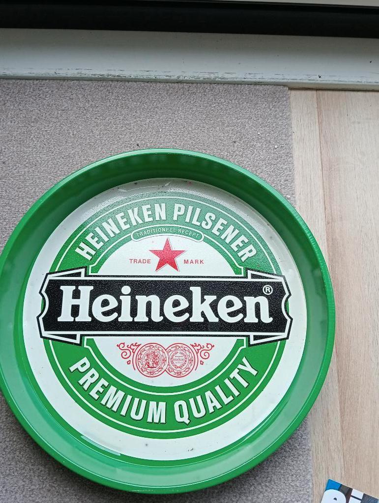 Heineken bier dienblad lichtgroen, Verzamelen, Ophalen of Verzenden, Zo goed als nieuw, Overige typen, Heineken