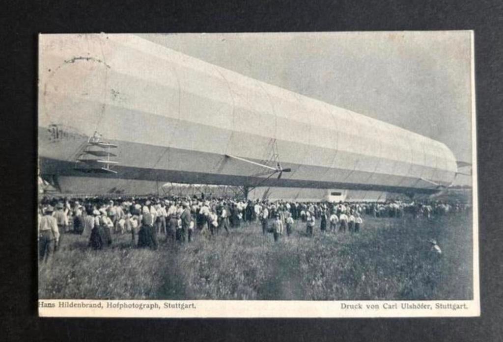 Ansichtkaart, Zeppelin Landung bei Echterdingen, 1908, Ophalen of Verzenden, Zo goed als nieuw, Kaart, Foto of Prent