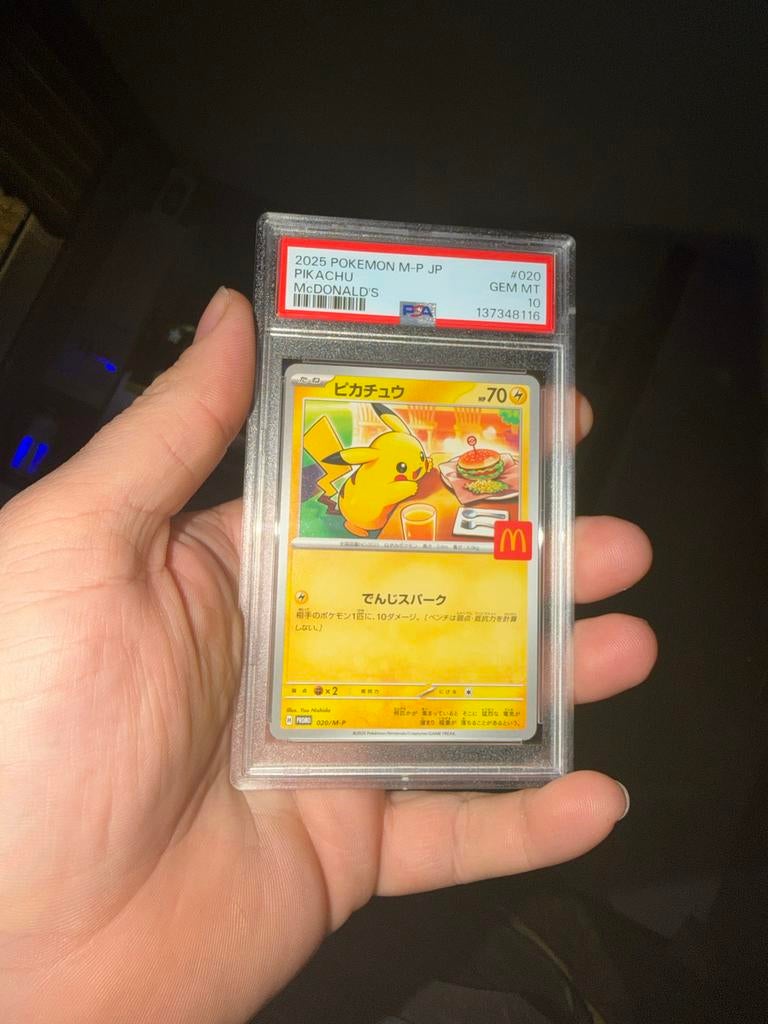 Pikachu McDonald's promo PSA 10, Ophalen of Verzenden, Nieuw, Losse kaart