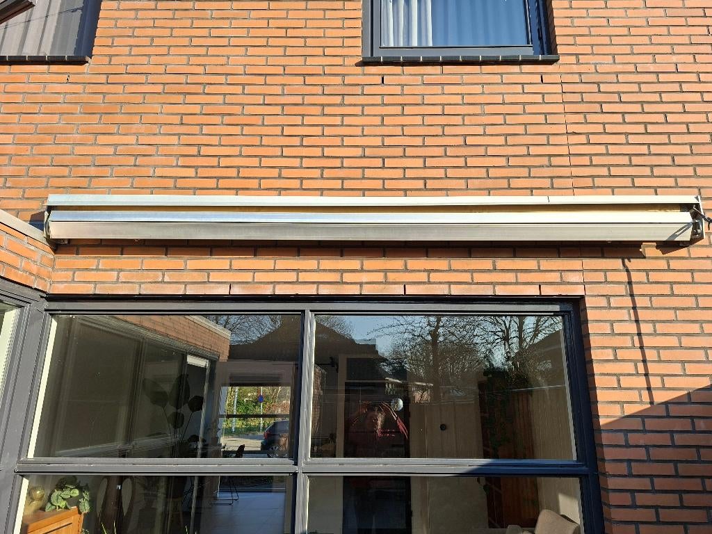 Knikarm zonnescherm, Tuin en Terras, Ophalen, Gebruikt, 150 tot 300 cm, 250 cm tot 450 cm