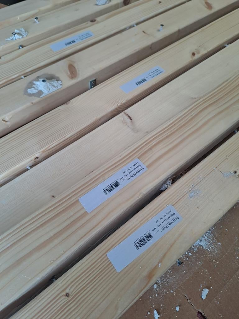 Vuren houten balken - Ideaal voor constructie of projecten, Doe-het-zelf en Verbouw, Hout en Planken, Gebruikt, Ophalen of Verzenden