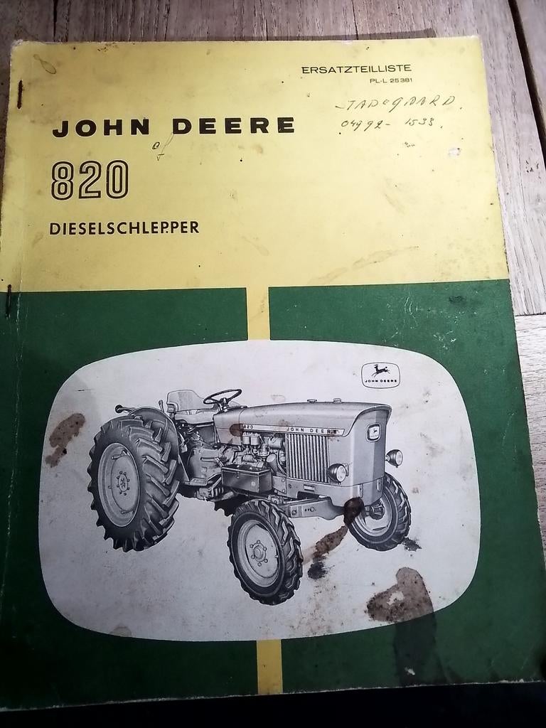 John Deere 820 tractor onderdelen boek 1967, Ophalen of Verzenden