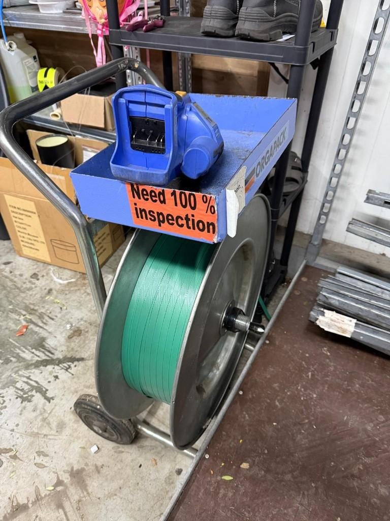 Palletomsnoerder  set verrijdbaar automatisch met acculader, Ophalen, Gebruikt, Overige typen