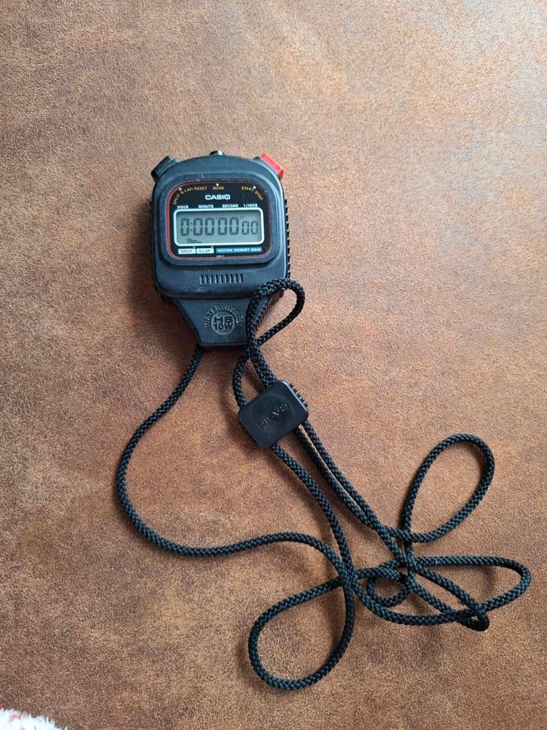 Vintage Casio HS-10W Stopwatch - Water Resistant, Ophalen of Verzenden, Gebruikt