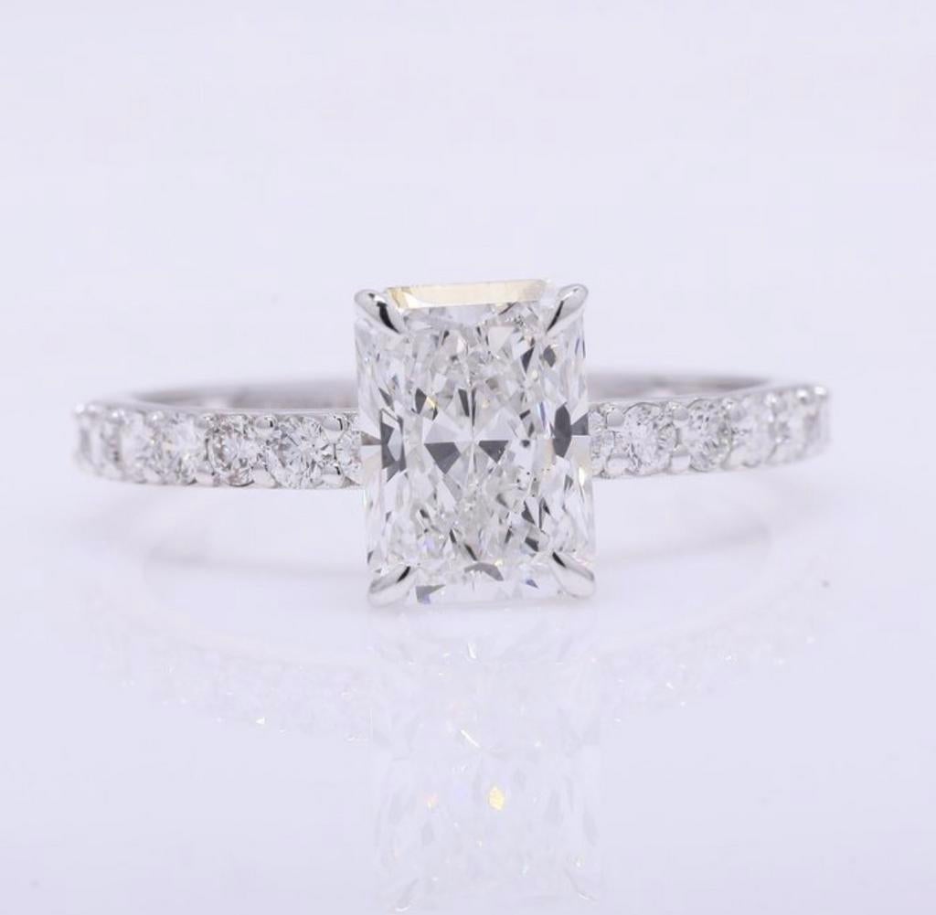 1.85ct Lab Diamanten Ring D VS2 IGI Gecertificeerd 14K Goud, Nieuw, Ophalen of Verzenden, 17 tot 18, Met edelsteen