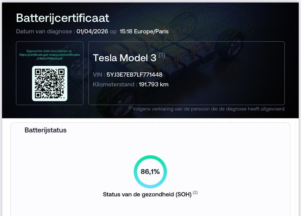 Tesla Model 3 Long Range AWD 75 kWh 86% SOH Autopilot Trekha, Auto's, Tesla, Automaat, 180 min, Wit, 351 pk