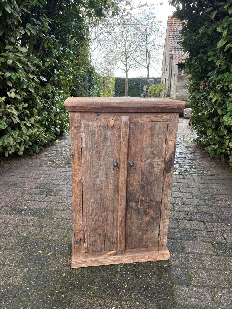 Stoere meidenkast van Old Wood, Ophalen, Met deur(en), 100 tot 150 cm, Teakhout