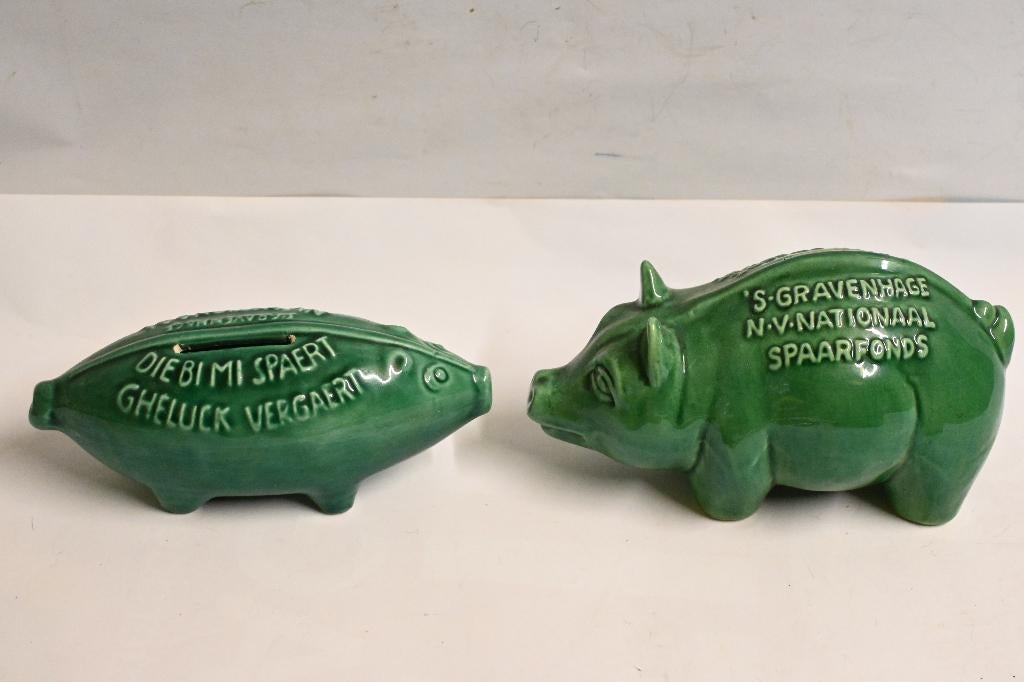varken spaarpot nationaal spaarfonds keramiek, Ophalen of Verzenden, Zo goed als nieuw, Steen, Aardewerk of Keramiek, Dier