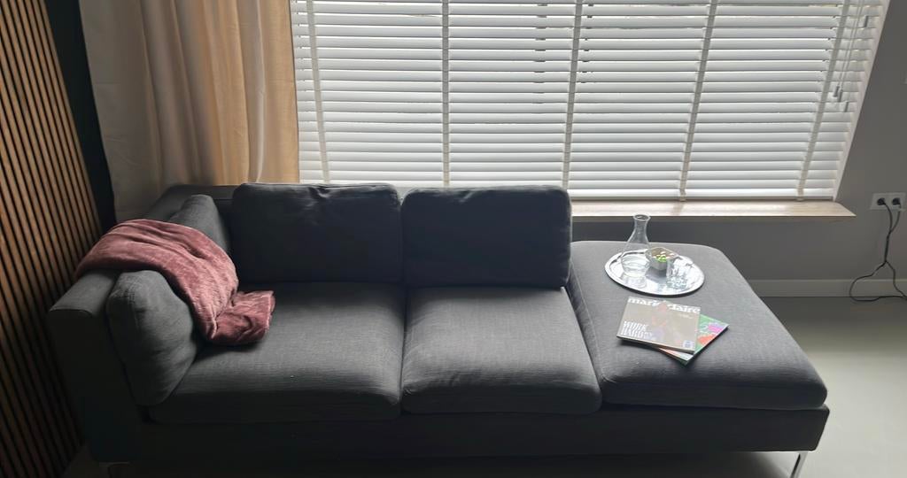 2-zits bank antraciet, Huis en Inrichting, Banken | Bankstellen, Ophalen, Gebruikt, Tweepersoons, 75 tot 100 cm