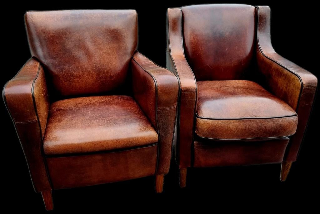 Set schapenleren dames en heren fauteuils + BEZORGING GRATIS