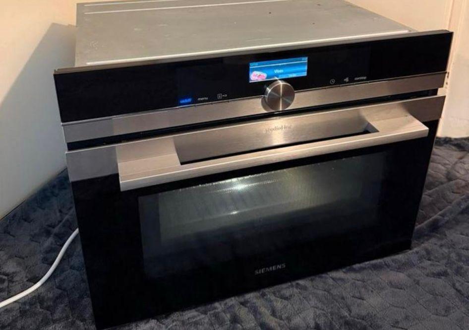 Siemens IQ700 Studioline combi oven/magnetron, Ophalen, Zo goed als nieuw, Oven met grill, 45 tot 60 cm
