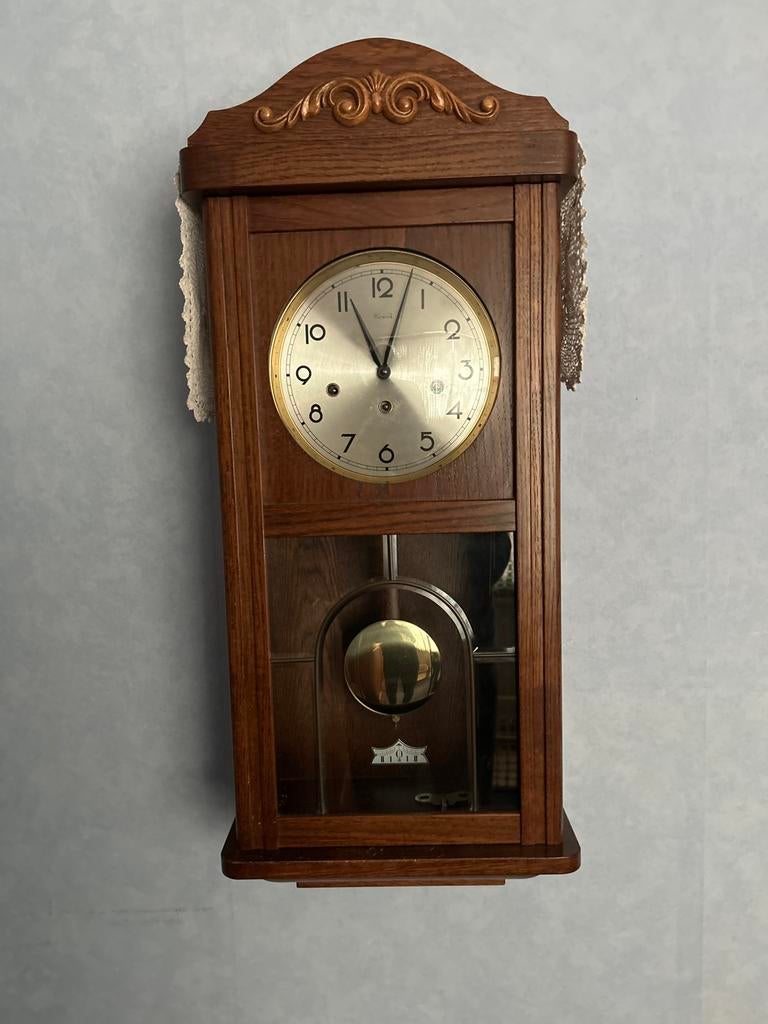 Klassieke Warmink wandklok met slinger, Antiek en Kunst, Antiek | Klokken, Ophalen