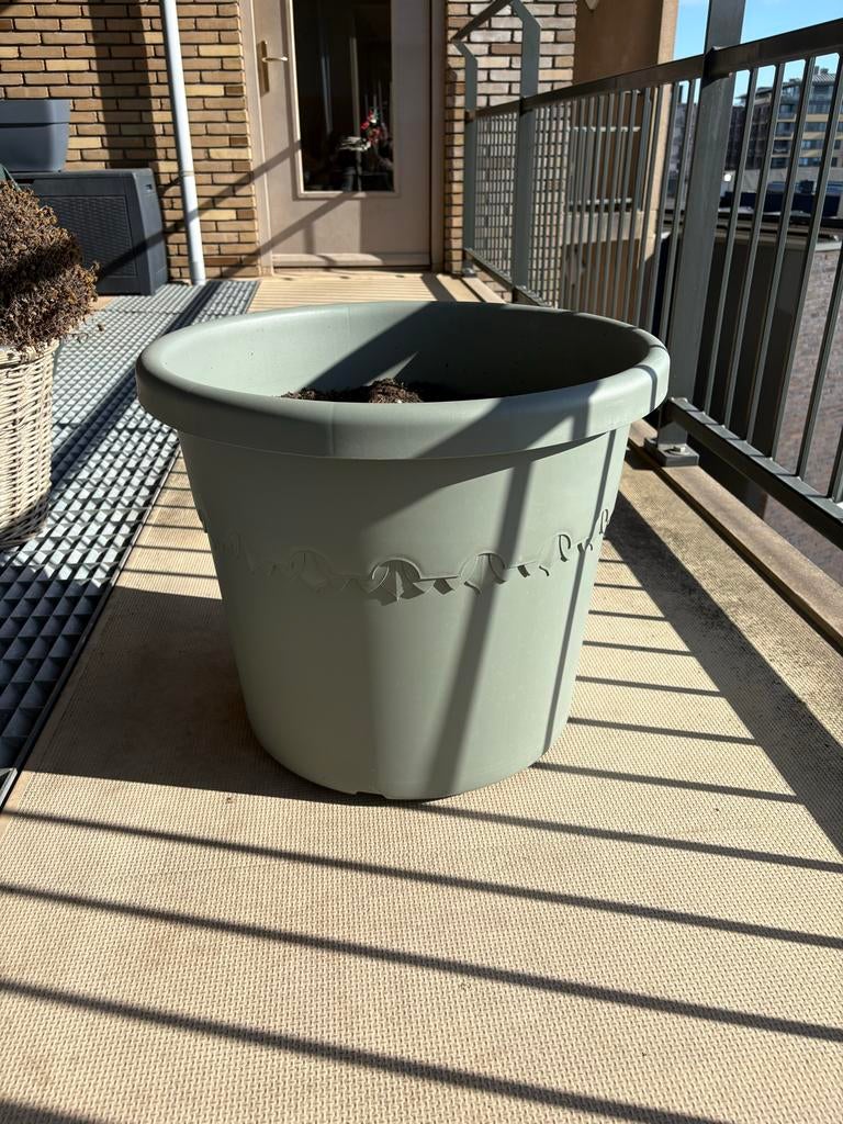 Elho plantenbak op wielen - tijmgroen, Tuin en Terras, Bloempotten, Kunststof, 40 cm of meer, Rond, Ophalen of Verzenden