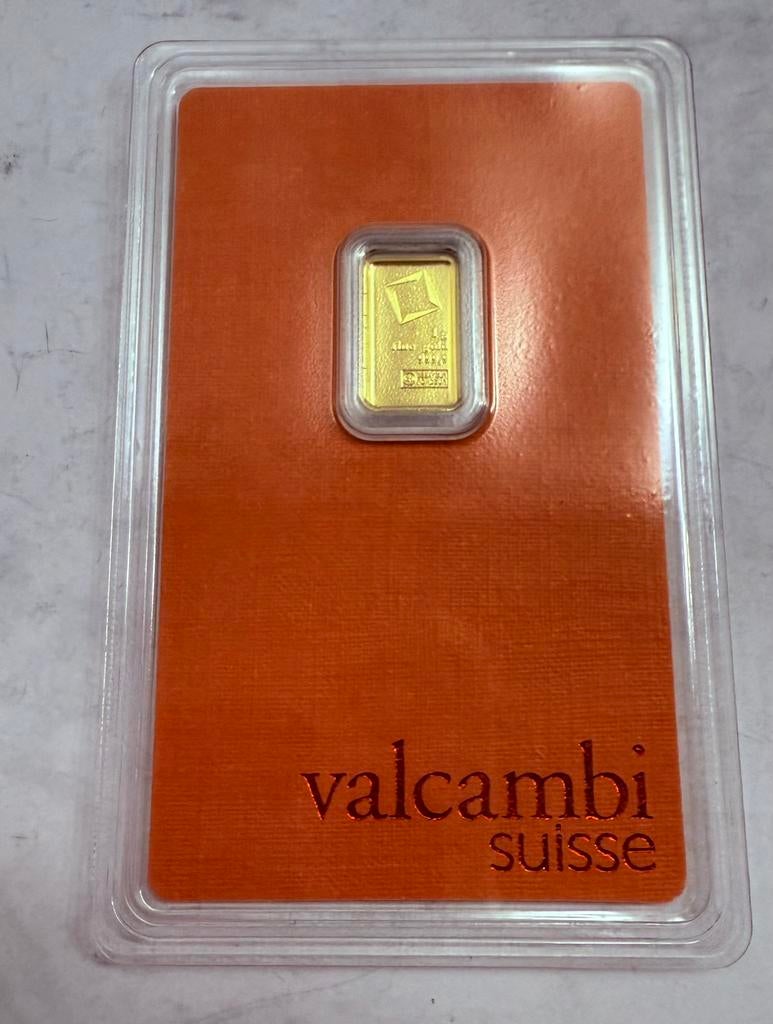 1gr Goud Valcambi Suisse / LBMA 999 goud / In Blister, Ophalen of Verzenden, Zilver