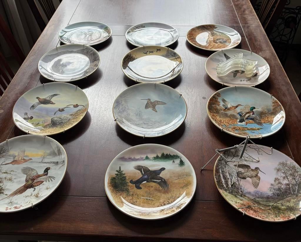 12 Coalport 'Game Birds' Borden - Rodger McPhail, Antiek en Kunst, Ophalen
