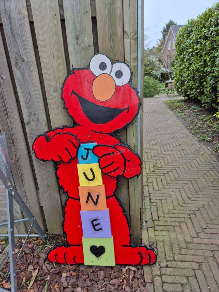 Geboortebord Elmo gratis, Kinderen en Baby's, Ophalen, Gebruikt