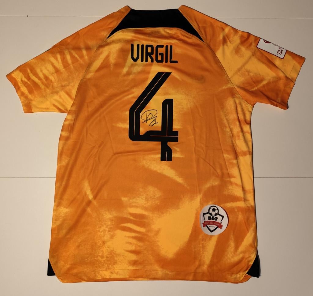 Gesigneerd Oranje shirt Virgil van Dijk WK 2022, Shirt, Verzenden, ., Zo goed als nieuw