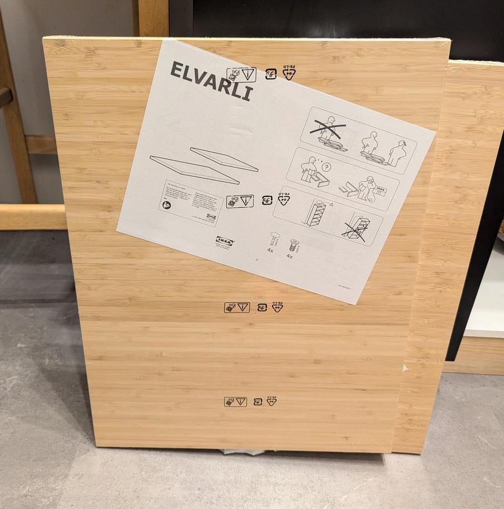 IKEA ELVARLI Plank, bamboo, 40x51 cm, 2 st, Ophalen, Doos, Minder dan 40 cm, Nieuw