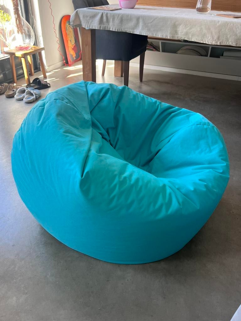 Zitzak terqoise - groot, Huis en Inrichting, Zitzakken, Ophalen, Zo goed als nieuw, Overige kleuren