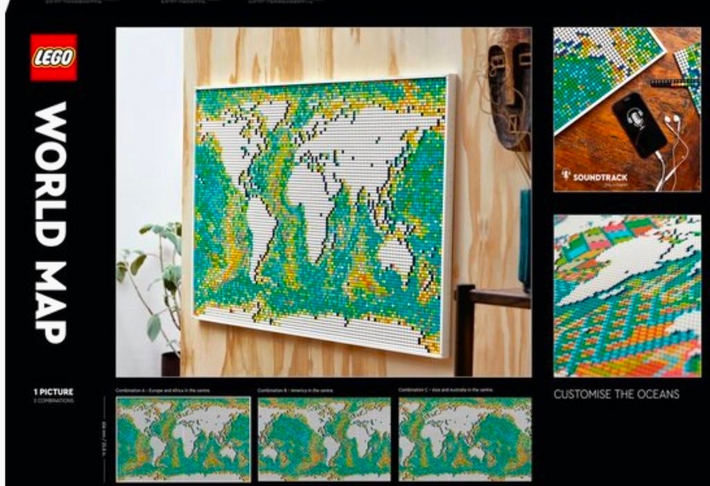 Lego Art Wereldkaart (31203) Nieuw & Geseald., Ophalen, Nieuw, Complete set, Lego
