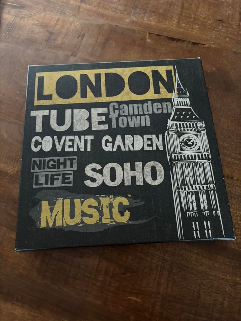 London Music canvas schilderij, Minder dan 50 cm, Ophalen of Verzenden, Zo goed als nieuw, Schilderij