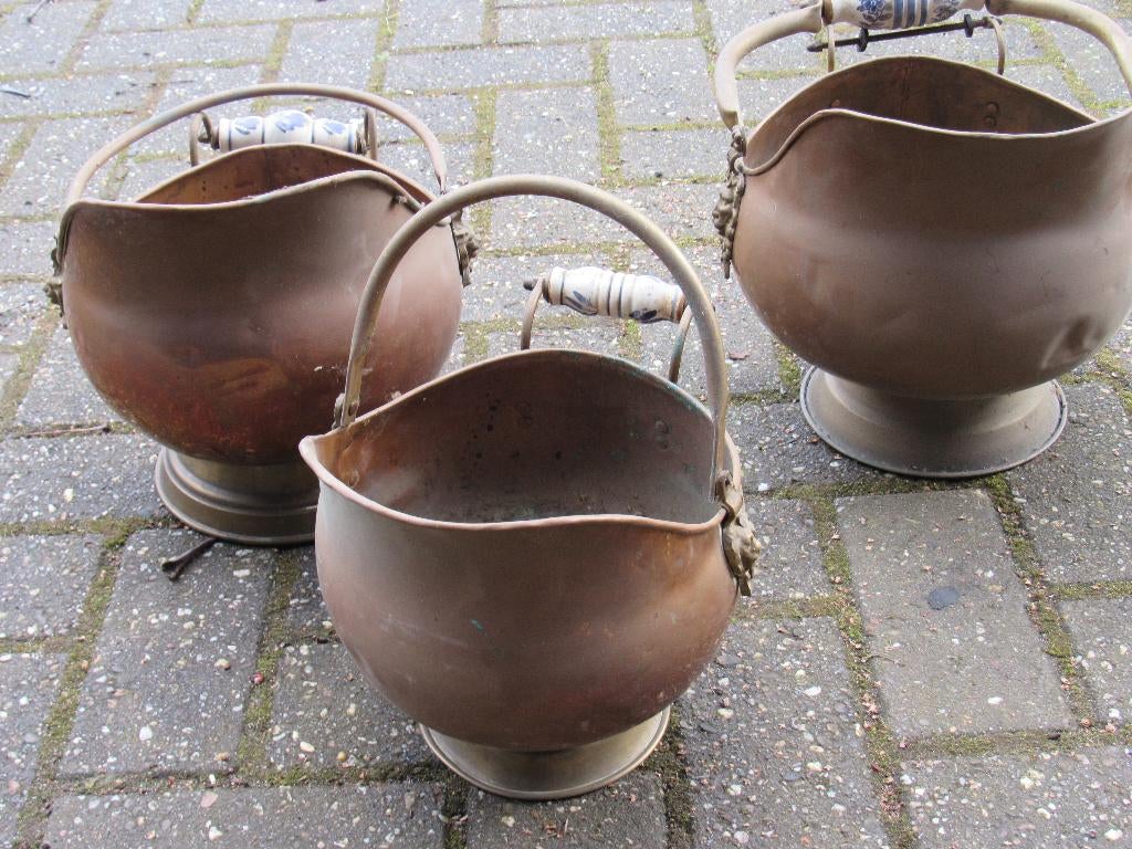 4 st Antieke Kolenkit, Ophalen of Verzenden, Koper