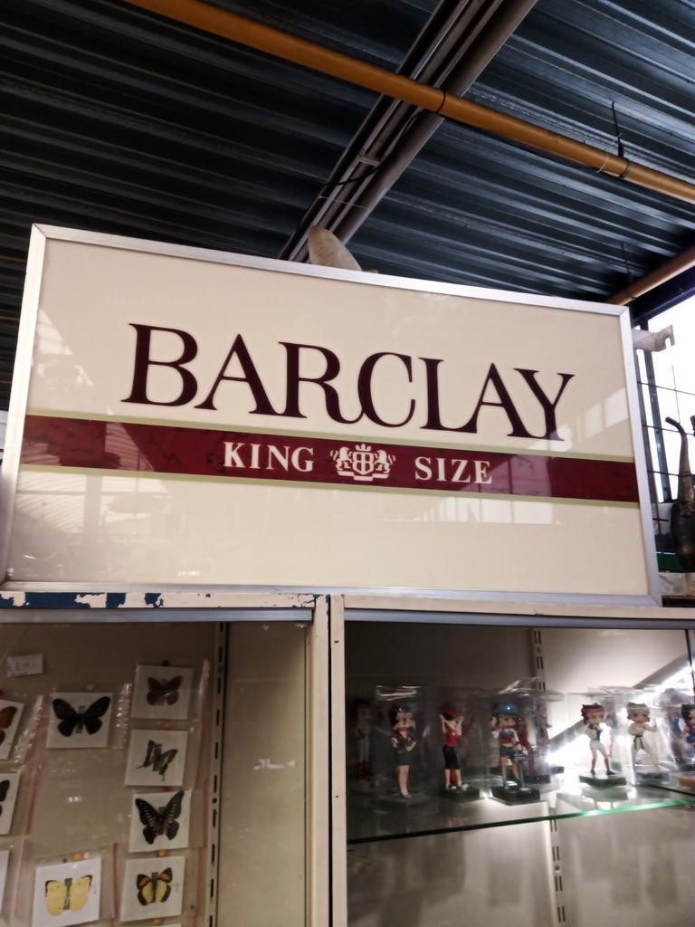 Barclay King Size Reclamebord - Vintage Lichtbak, Gebruikt, Lichtbak of (neon) lamp, Onbekend, Ophalen of Verzenden