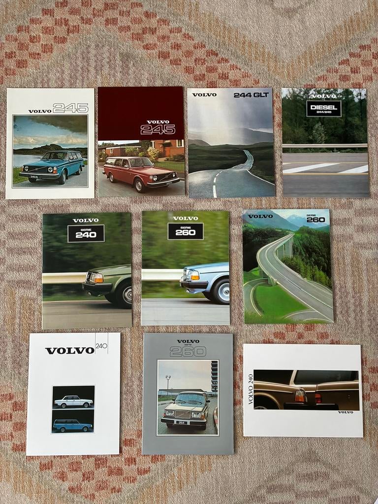 Volvo 240 / 260 brochures - 10 stuks, Boeken, Ophalen of Verzenden, Zo goed als nieuw, Volvo