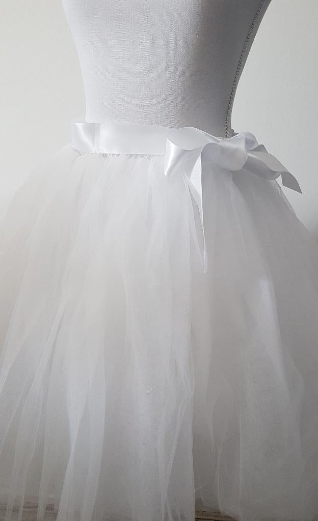 Nieuwe witte petticoat / tule / tutu, 6 lagen + onderrok, Ophalen of Verzenden, Nieuw, Wit, Boven de knie