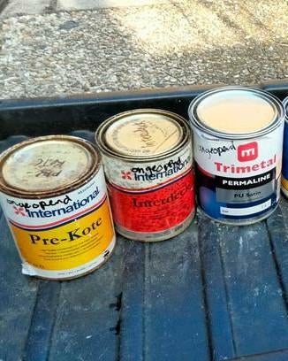 pre-kote interdeck verf Sigma base trimetal 4 blikken, Gebruikt, Wit, Ophalen of Verzenden, Verf