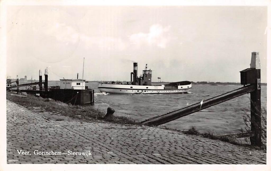 Gorinchem - Sleeuwijk Veer Binnenvaart, Verzamelen, Ansichtkaarten | Nederland, Ophalen of Verzenden, 1940 tot 1960, Gelopen, Zuid-Holland
