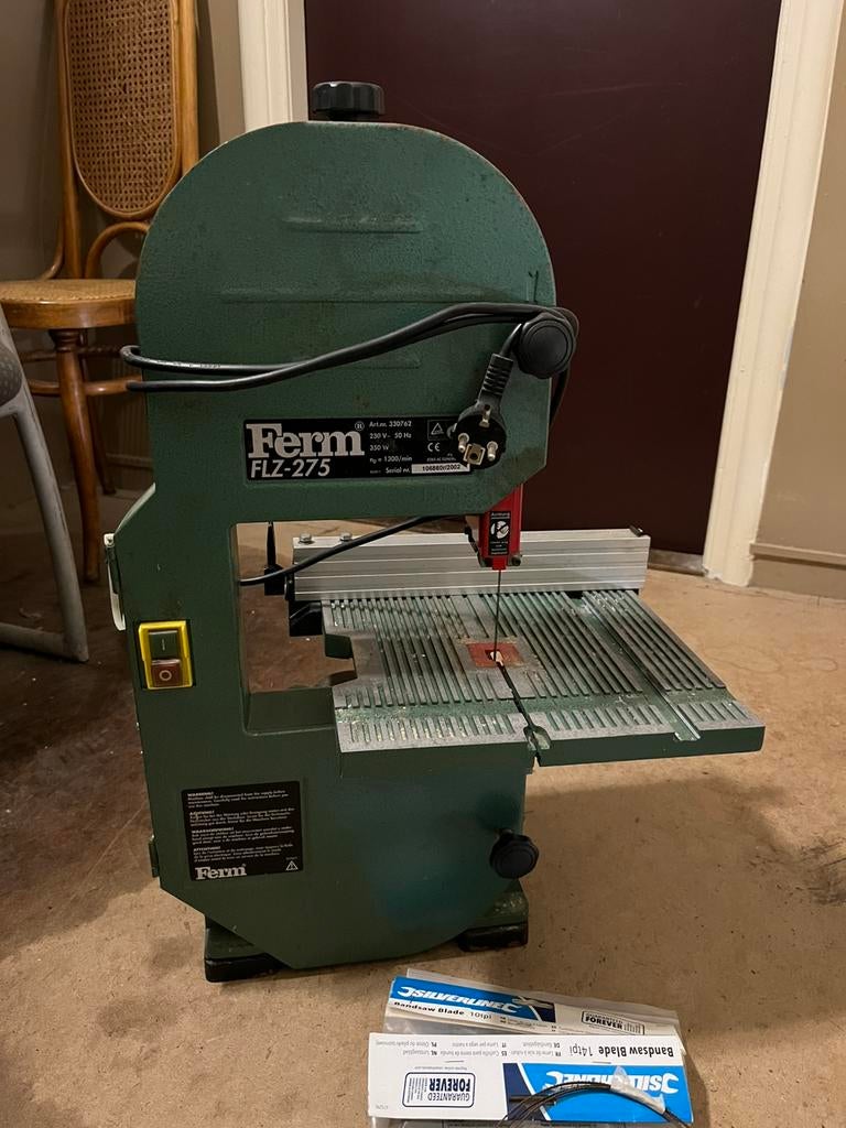 Ferm FLZ-275 lintzaag, Doe-het-zelf en Verbouw, Gereedschap | Zaagmachines, Ophalen, Gebruikt, 70 mm of meer, Lintzaag