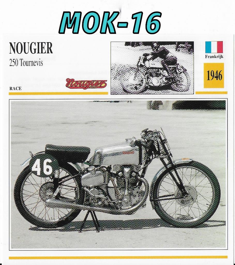 Mok16 motorkaart nougier 250 tournevis ( 1946 ), Ophalen of Verzenden, Zo goed als nieuw, Motoren