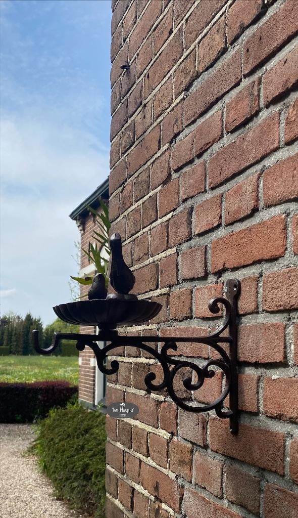 Gietijzeren wand voederschaal vogel bad voer vogel landelijk, Tuin en Terras, Verzenden, Nieuw