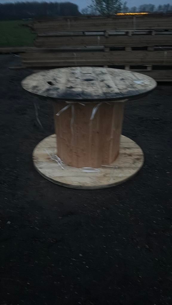 Stroom kabel rollen van hout 3 stuks, Tuin en Terras, Tuintafels, Ophalen, Zo goed als nieuw, Rond, Hout