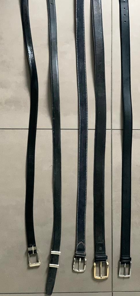 Zwart leren riemen, Kleding | Heren, Riemen en Ceinturen, Ophalen of Verzenden, Zo goed als nieuw, Zwart, 115 cm of meer