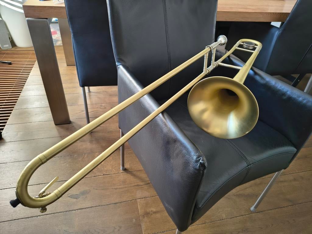 King Cleveland trombone, Ophalen, Gebruikt, Tenor, Met koffer