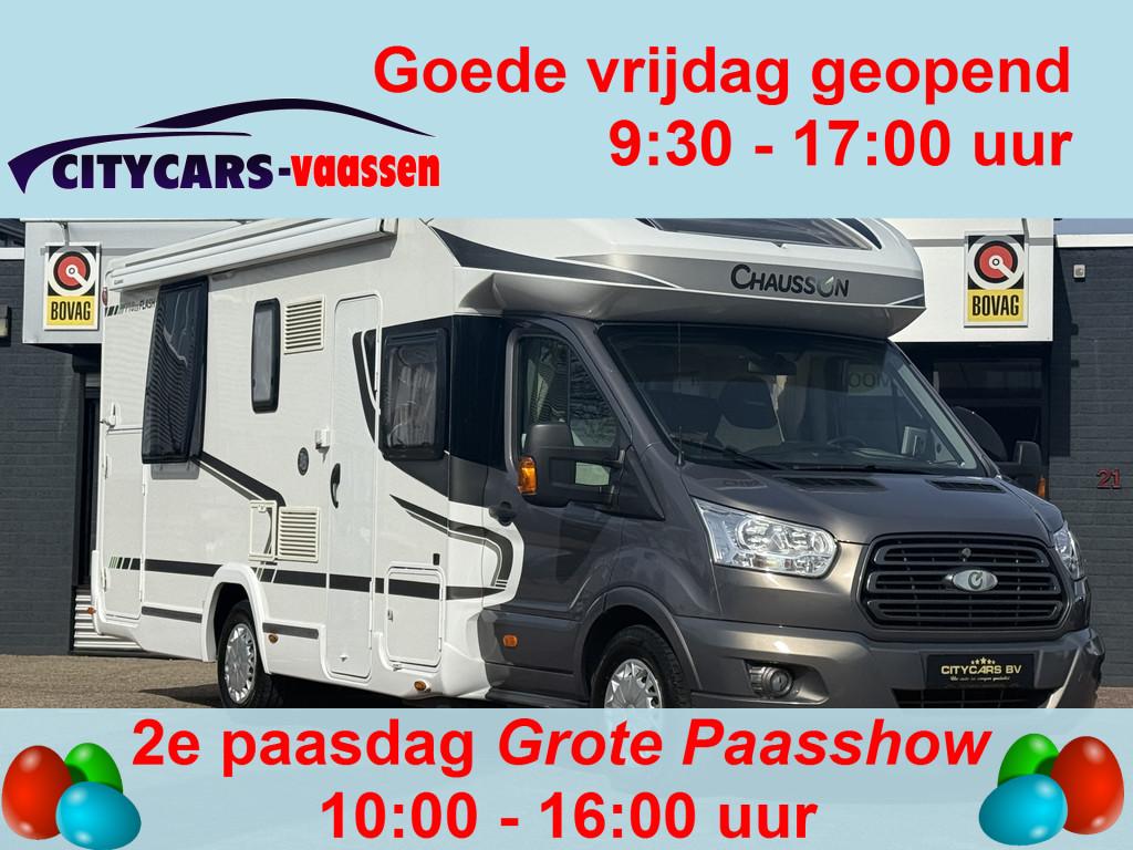 Chausson Flash 718 EB queensbed+hefbed fietsenrek zonnepanee, Hordeur, Ringverwarming, Achteruitrijcamera, 7 tot 8 meter