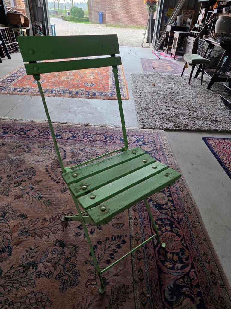 Brocante bistro stoel, Ophalen of Verzenden, Gebruikt, Metaal