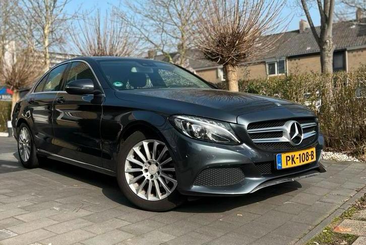 Mercedes-Benz C-Klasse C180 1.6 115KW Aut7 2016 Grijs, Auto's, Mercedes-Benz, Automaat, 1800 kg, Zwart, Leder en Stof