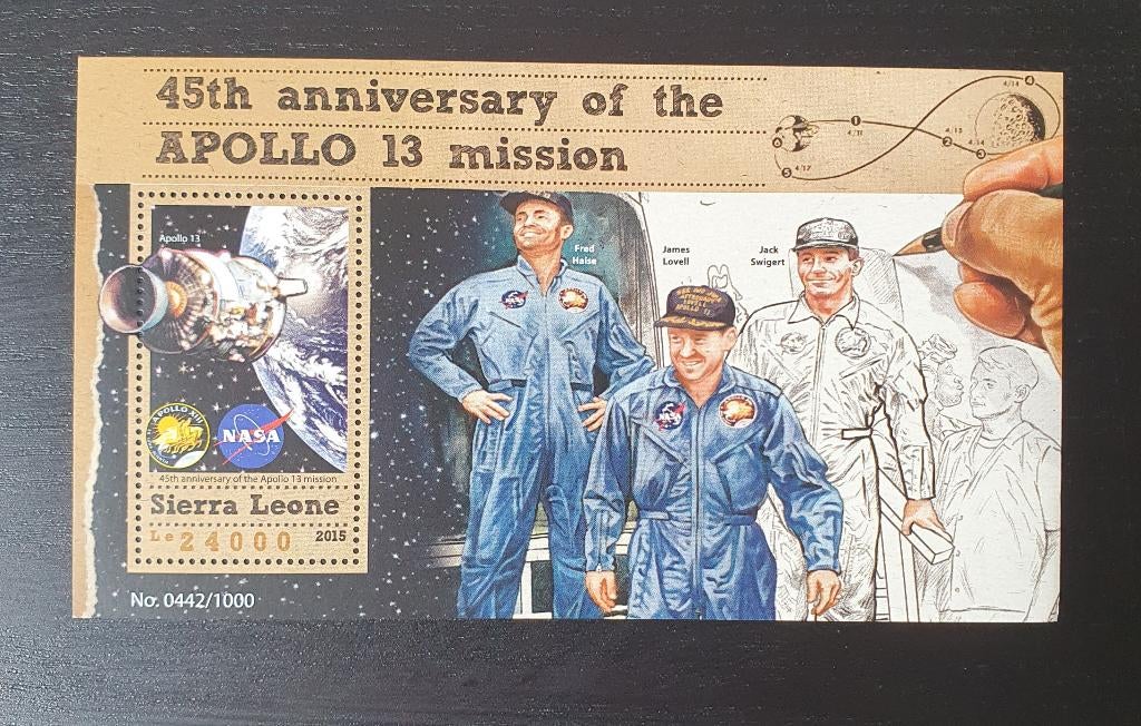 Sierra Leone 2015 Ruimtevaart Apollo 13 Michel blok 861 pf, Verzenden, Postfris, Overige thema's