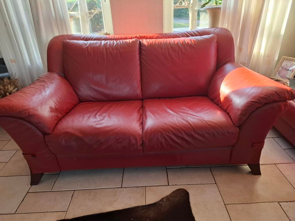 Natuzzi lederen set, Ophalen, Gebruikt, 75 tot 100 cm, Leer