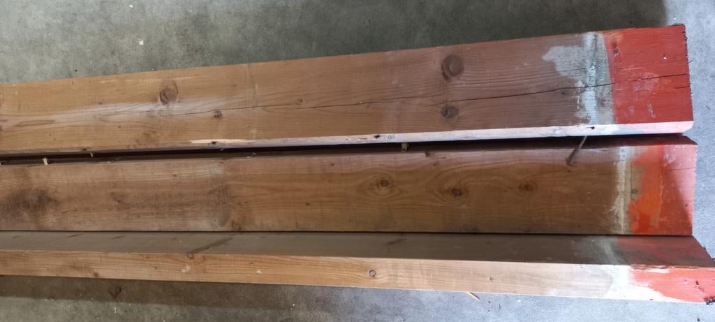 Te koop 3 gebruikte balken (gordingen), Tuin en Terras, Palen, Balken en Planken, Ophalen, Gebruikt, 250 cm of meer, Balken