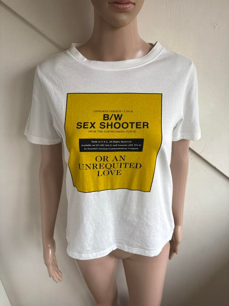 Essentiel Antwerp t-shirt maat xs 0 wit mosterdgeel print, Kleding | Dames, Wit, Ophalen of Verzenden, Zo goed als nieuw, Korte mouw