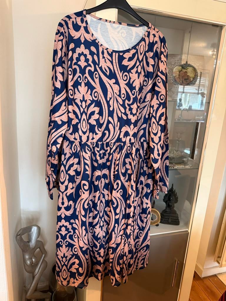 Jurk Shein maat 48/50 beige blauw nieuw, Ophalen of Verzenden, Nieuw, Beige, Jurk