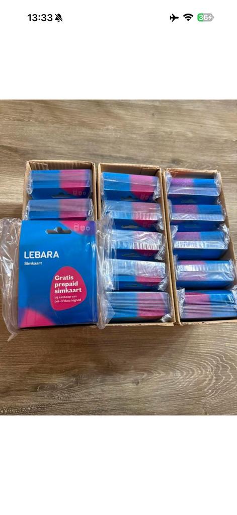 6000 lebara simkaarten nu beschikbaar, Telecommunicatie, Prepaidkaarten en Simkaarten, Ophalen of Verzenden, Nieuw, Overige providers