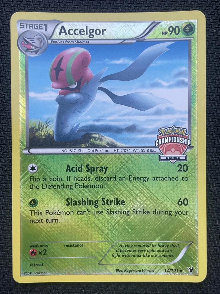 Pokemon ACCELERGOR 12/101 Noble Victories 2011 championship, Ophalen of Verzenden, Zo goed als nieuw, Losse kaart, Foil